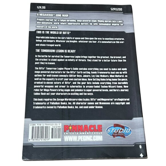 Rifts The Tomorrow Legion Players Guide Savage Worlds RPG Book By Pinnacle - Picture 2 of 2